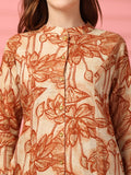 Ensemble Kurta et Palazzo en coton jaune moutarde pour femme