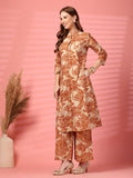 Ensemble Kurta et Palazzo en coton jaune moutarde pour femme