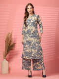 Ensemble Kurta et Palazzo en coton jaune moutarde pour femme