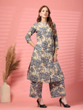 Ensemble Kurta et Palazzo en coton jaune moutarde pour femme