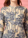 Ensemble Kurta et Palazzo en coton jaune moutarde pour femme