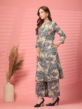Ensemble Kurta et Palazzo en coton jaune moutarde pour femme