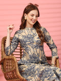 Ensemble Kurta et Palazzo en coton jaune moutarde pour femme