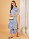 Ensemble Kurta et Palazzo en coton jaune moutarde pour femme