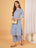 Blue Rose Printed Cotton Straight Kurta Set For Women