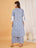 Blue Rose Printed Cotton Straight Kurta Set For Women