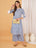 Blue Rose Printed Cotton Straight Kurta Set For Women