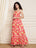 Halter Neck Floral Cotton Maxi Dress For Women