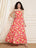 Halter Neck Floral Cotton Maxi Dress For Women