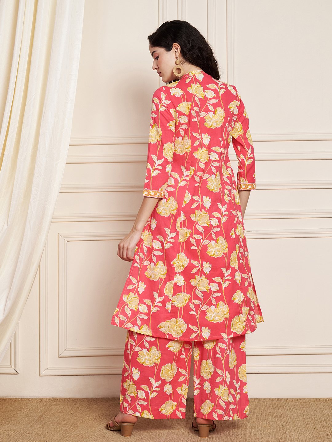 Rajasthani Floral Cotton Kurta Set For Women