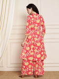 Ensemble Kurta et Palazzo en coton jaune moutarde pour femme