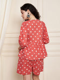 Lässiges Kurti aus Baumwolle mit Doodle-Print für Damen