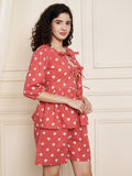 Lässiges Kurti aus Baumwolle mit Doodle-Print für Damen