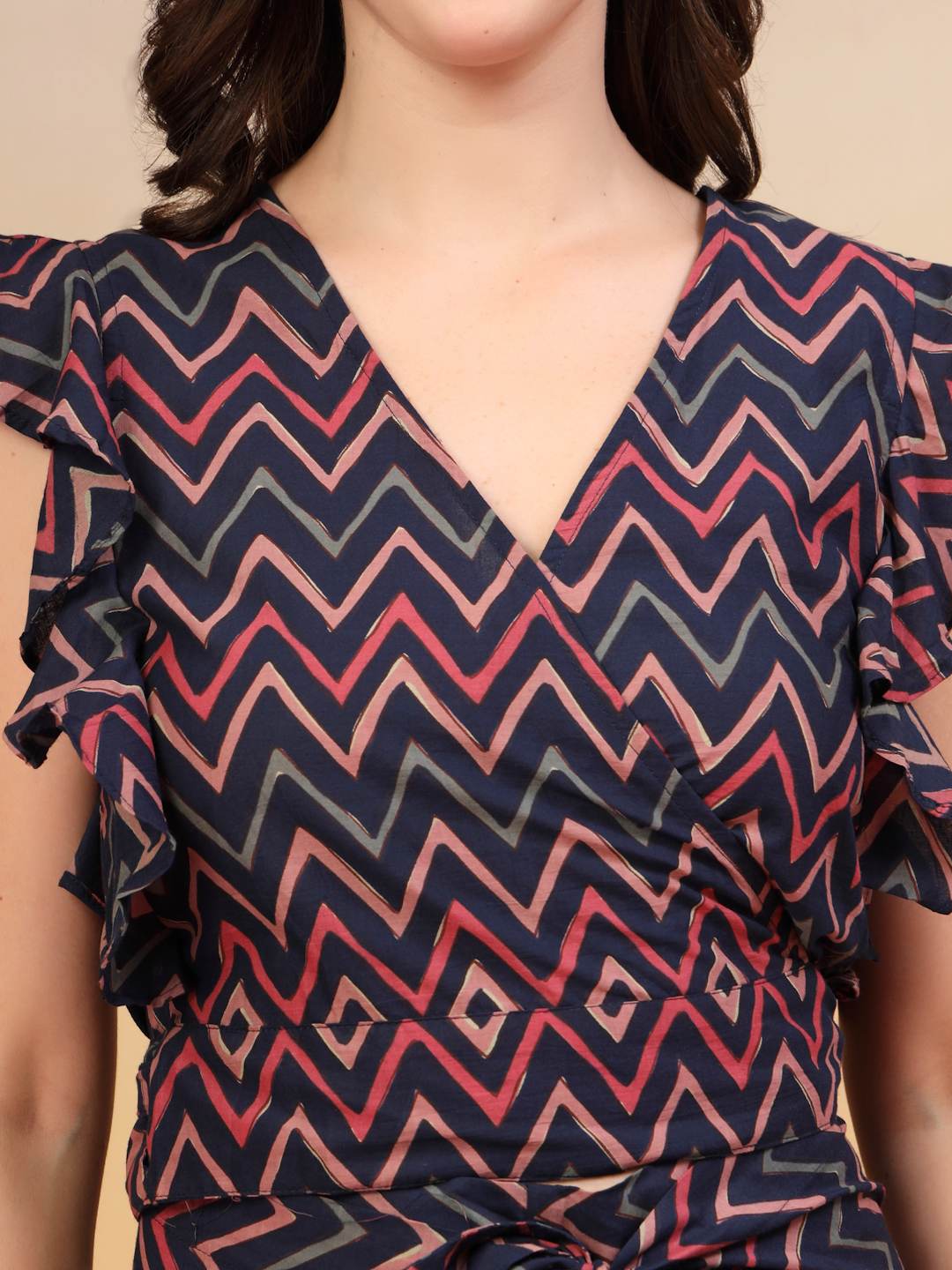 Cotton Zigzag Wrap-Around Co-Ord Set