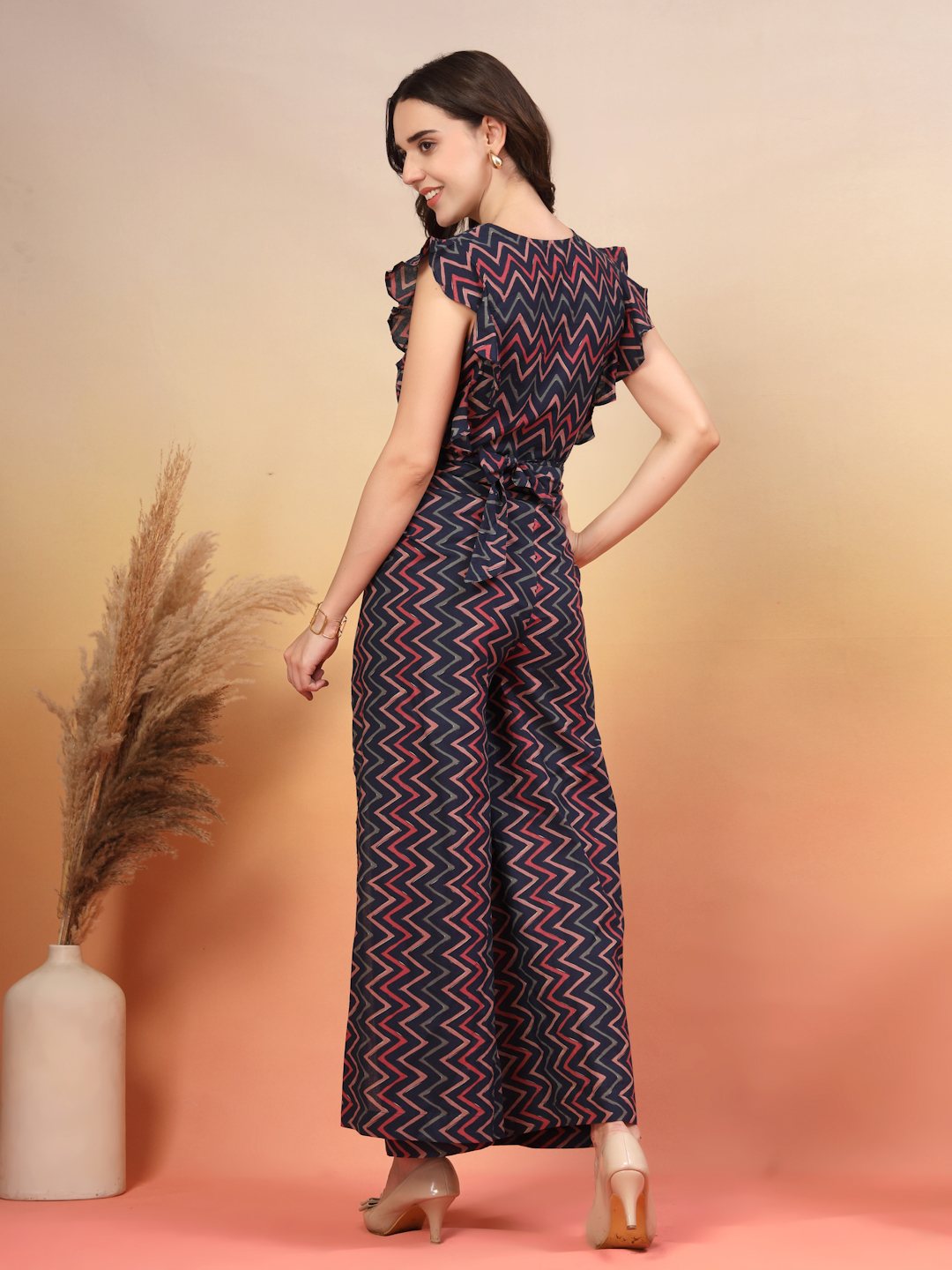 Cotton Zigzag Wrap-Around Co-Ord Set