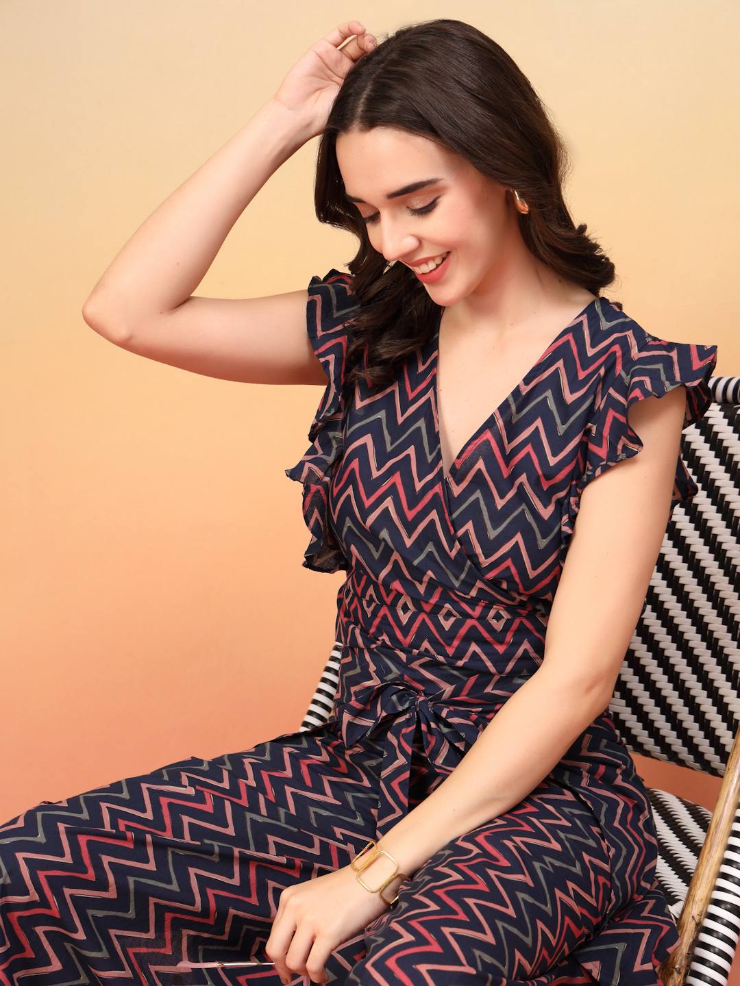 Cotton Zigzag Wrap-Around Co-Ord Set