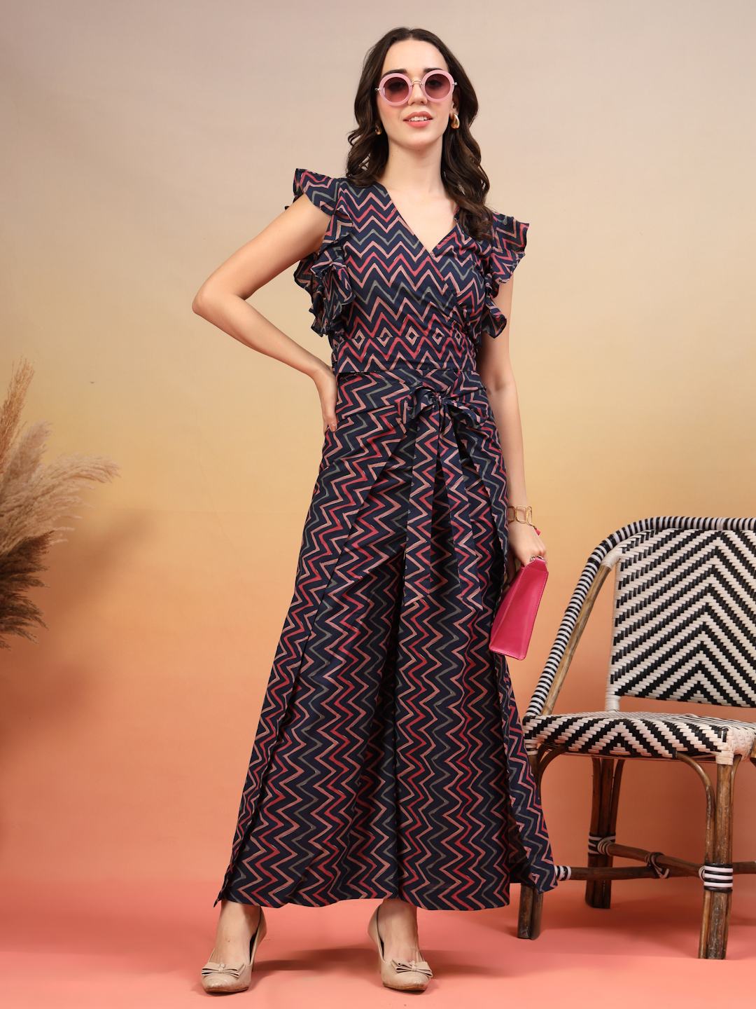 Cotton Zigzag Wrap-Around Co-Ord Set