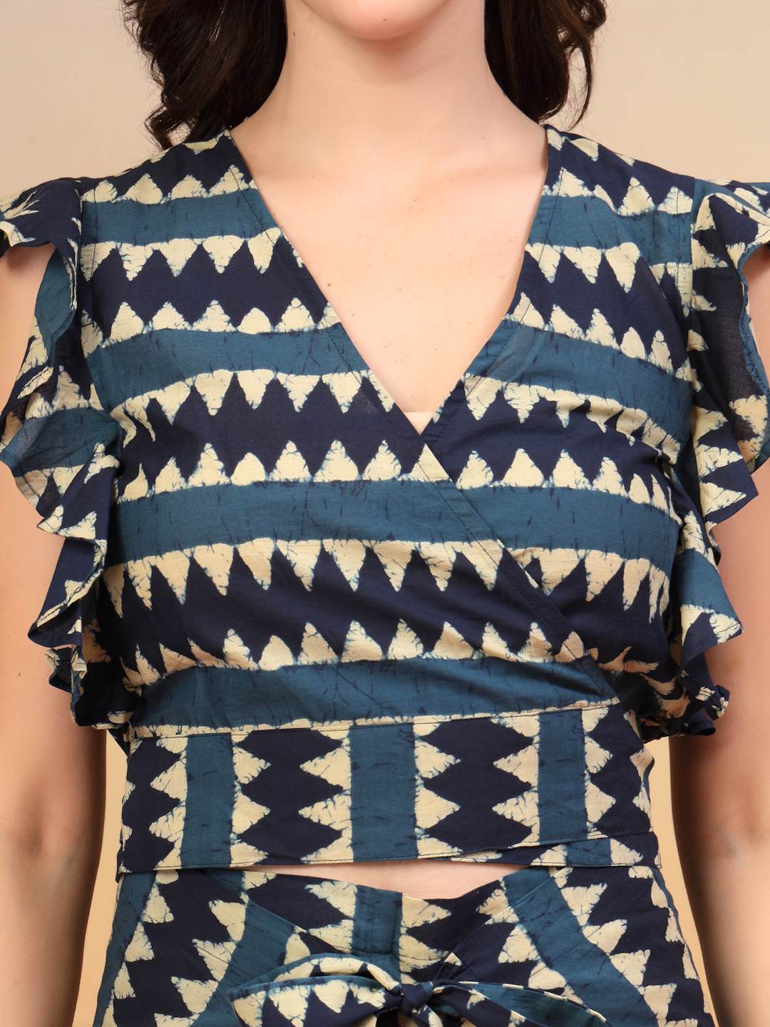 Fully Wrap Around Tribal Printed Cotton Co-Ord Set For Women