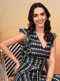 Kurti décontracté en coton imprimé Doodle pour femmes