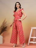 Wrap Around Polka Dot Cotton Co-Ord Set For Women by COTLAND - view 2
