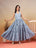 Blue Printed Strappy Cotton Maxi Dress for Women - view 1