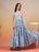 Blue Printed Strappy Cotton Maxi Dress for Women - view 5