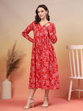 Heritage Cotton Floral Fit and Flare Dress For Women