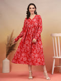 Heritage Cotton Floral Fit and Flare Dress For Women