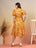 Premium Cotton Gold Printed with Lining Dress For Women