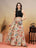Ethnic Beige Gold Printed Cotton Skirt For Women