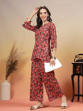Lässiges Kurti aus Baumwolle mit Doodle-Print für Damen