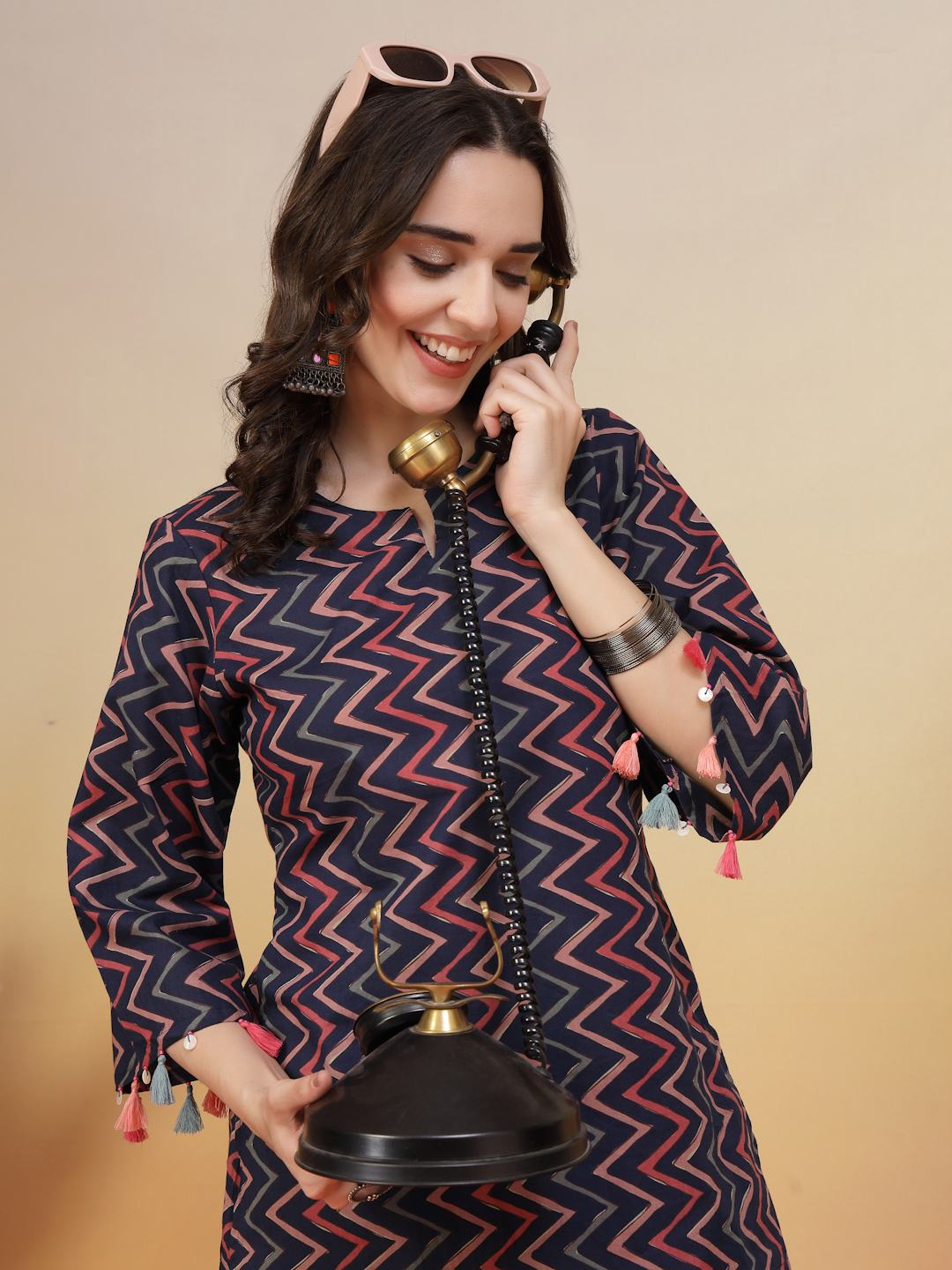 Relaxed Fit Cotton Co-Ord Set with Modern Print For Women