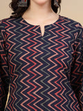 Relaxed Fit Cotton Co-Ord Set with Modern Print For Women