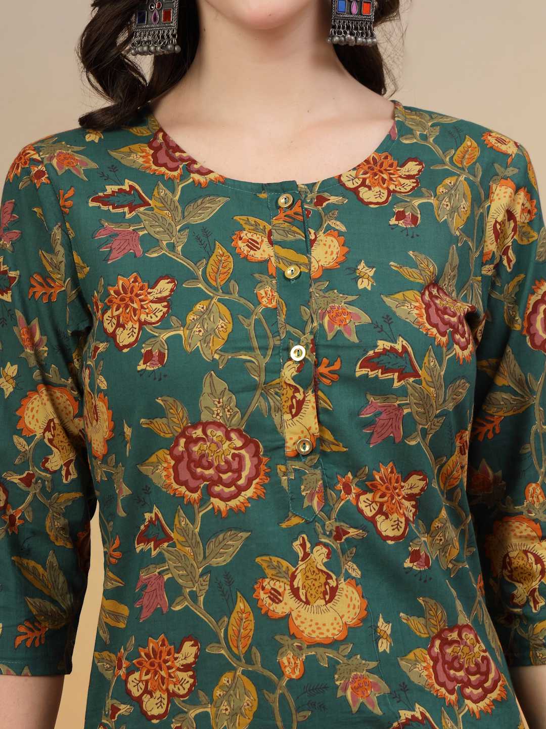 Ensemble Kurta et Palazzo en coton jaune moutarde pour femme