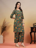 Ensemble Kurta et Palazzo en coton jaune moutarde pour femme