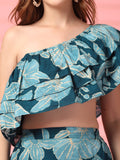 Ruffled Sleeve Cotton Co-Ord Outfit For Women