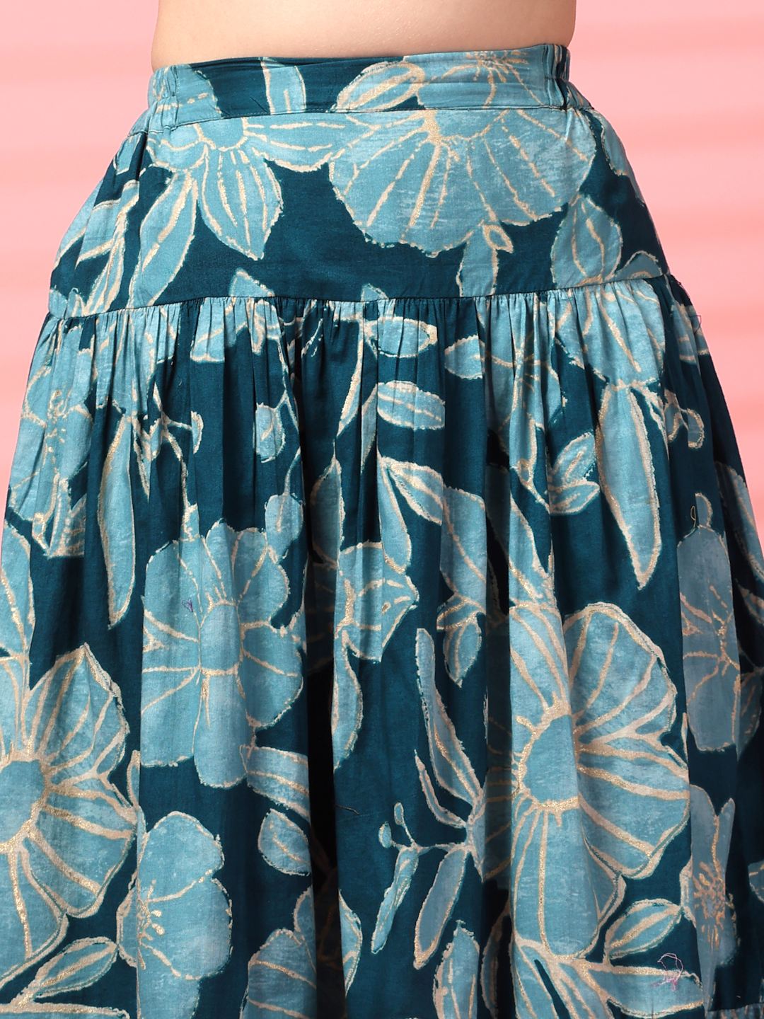 Ruffled Sleeve Cotton Co-Ord Outfit For Women