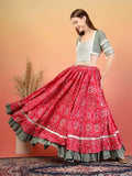 Frill Border Handcrafted Cotton Lehenga Choli Set For Women