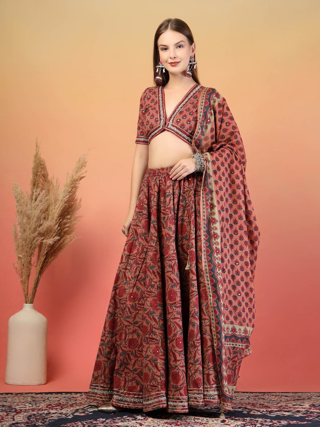 Luxury Handcrafted Lehenga Choli Set With Dupatta For Women