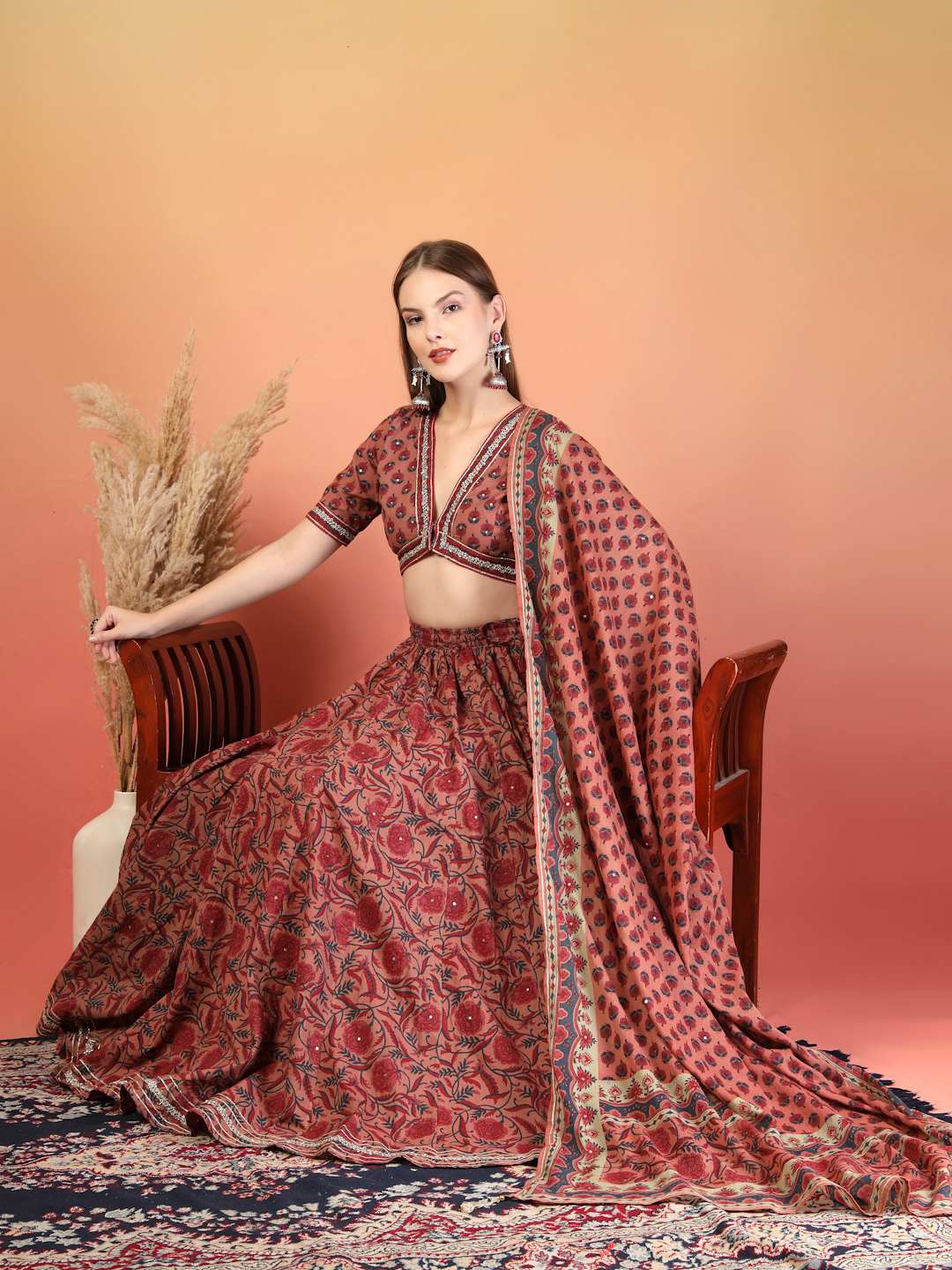 Luxury Handcrafted Lehenga Choli Set With Dupatta For Women