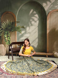 Heritage Style Gold Border Lehenga Choli Set For Women