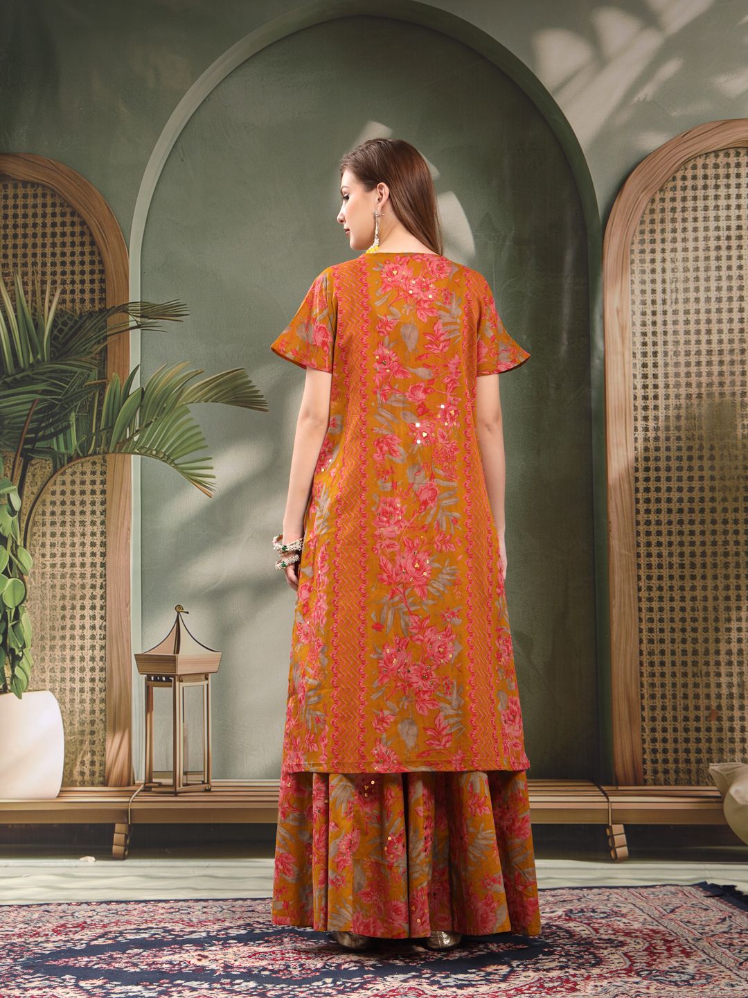 Kurti décontracté en coton imprimé Doodle pour femmes