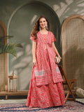 Floral Printed Mirror Highlighted 3 Piece Cotton Co-Ord Set For Women
