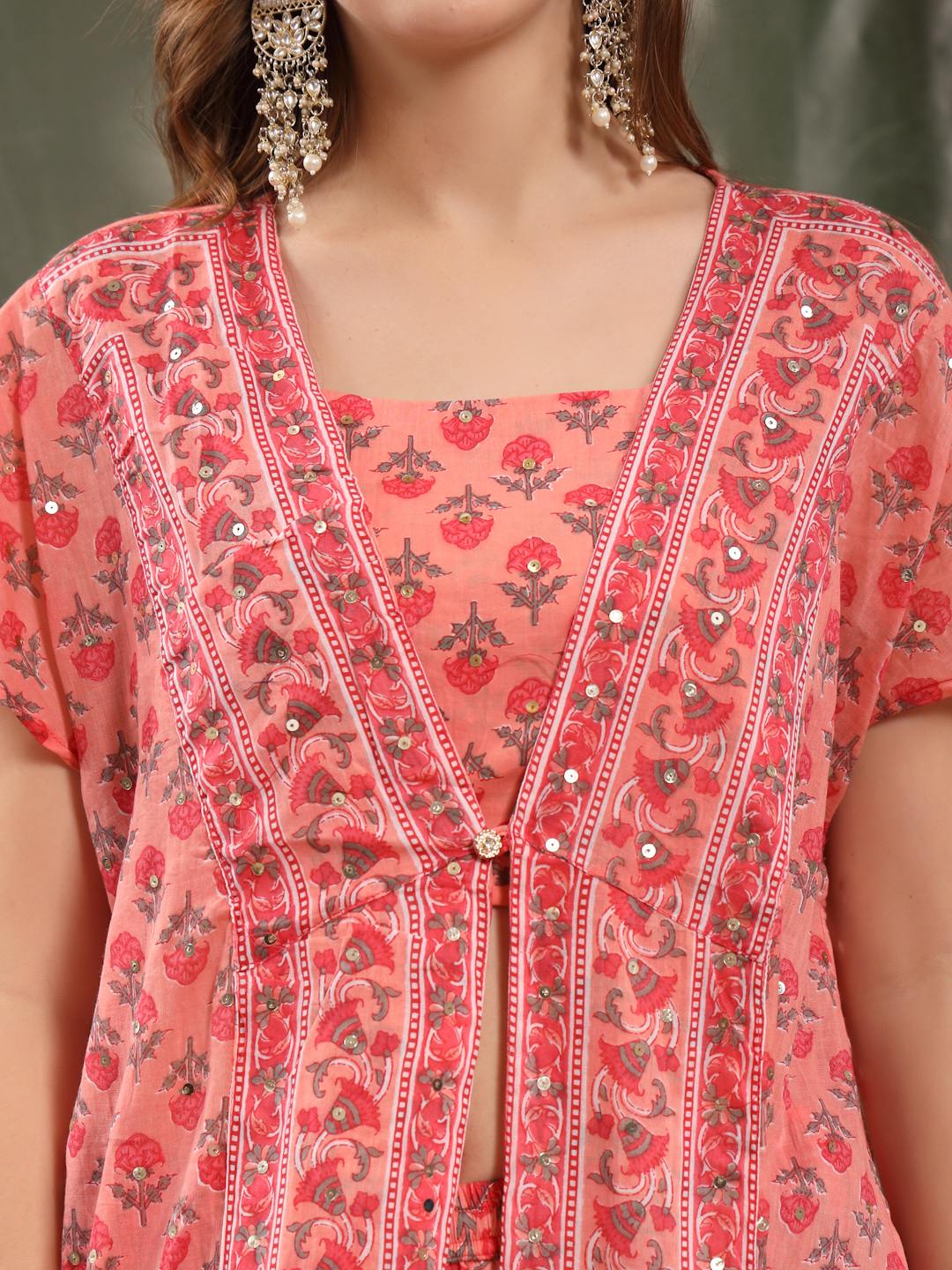 Kurti décontracté en coton imprimé Doodle pour femmes