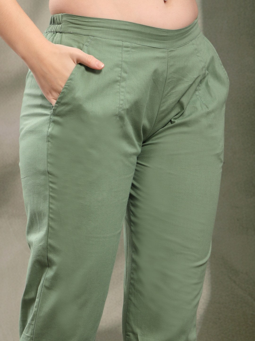 Pure Cotton Layered Kurta Pants Dupatta Set For Women