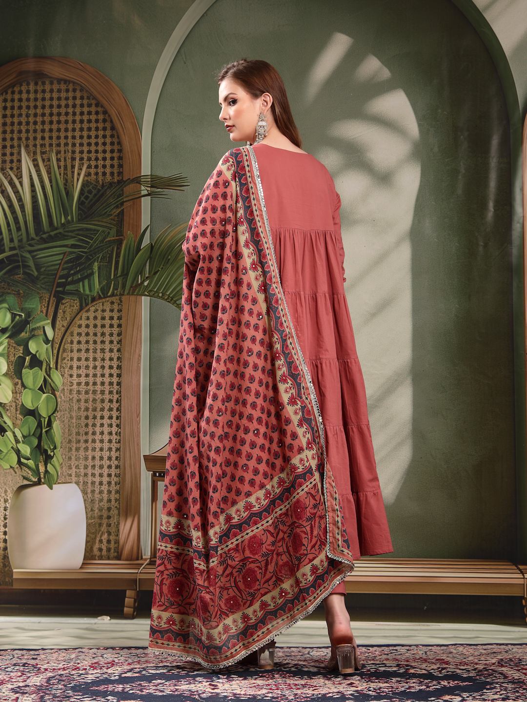 Pure Cotton Traditional Cotton Kurta Pant Dupatta Set For Women