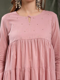 Tiered Kurta With Cotton Pants And Dupatta For Women