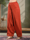 Oversized Cotton Kurta Salwar Set With Lace Neckline For Women