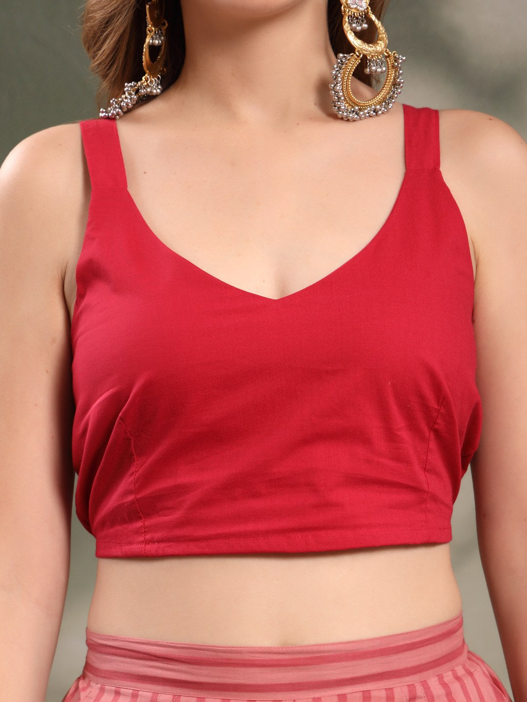 Pink Mirror Work Three-Piece Cotton Co-Ord Set For Women