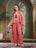 Pink Mirror Work Three-Piece Cotton Co-Ord Set For Women